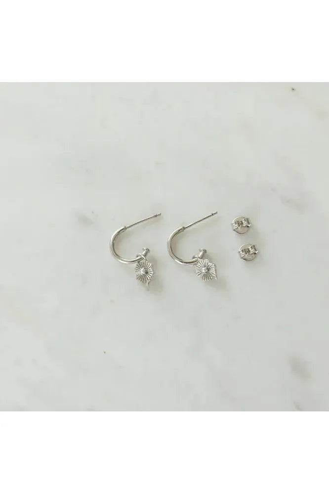 Sophie Love Lily Hoop Stud Earrings Silver