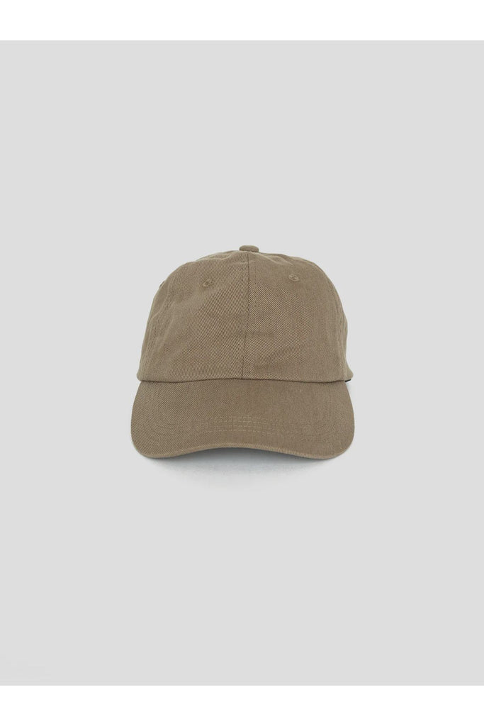 Khaki cap on a light grey background. Sophie Twill cap in khaki.