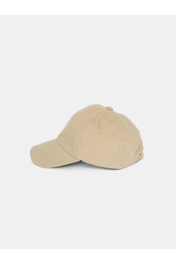 Beige cap on a white background. Sophie Twill cap in stone.