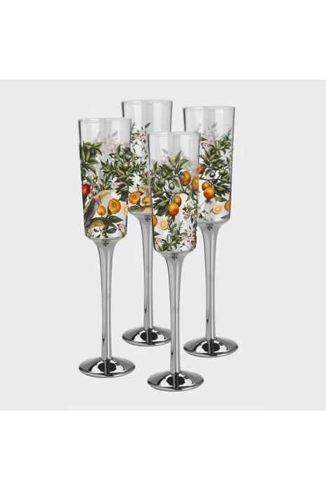 Sorrento Champagne Flutes | Set of Four Speciality Glasses Nel Lusso