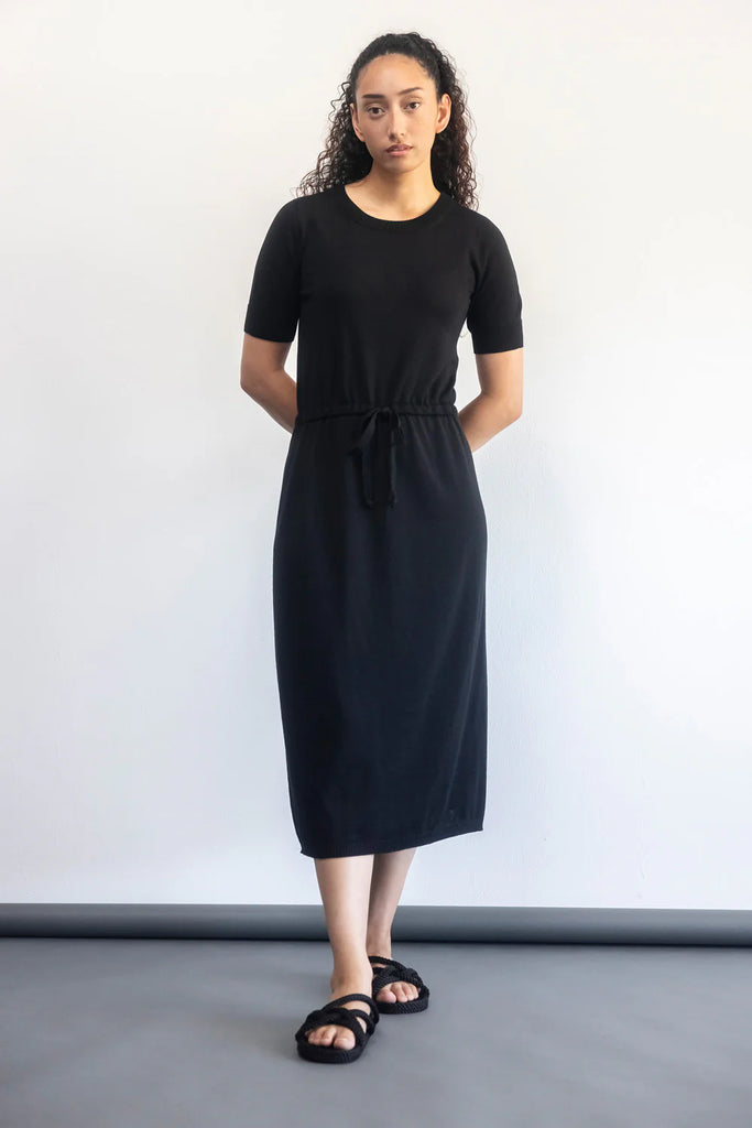 Standard Issue Merino Drawstring Dress Black