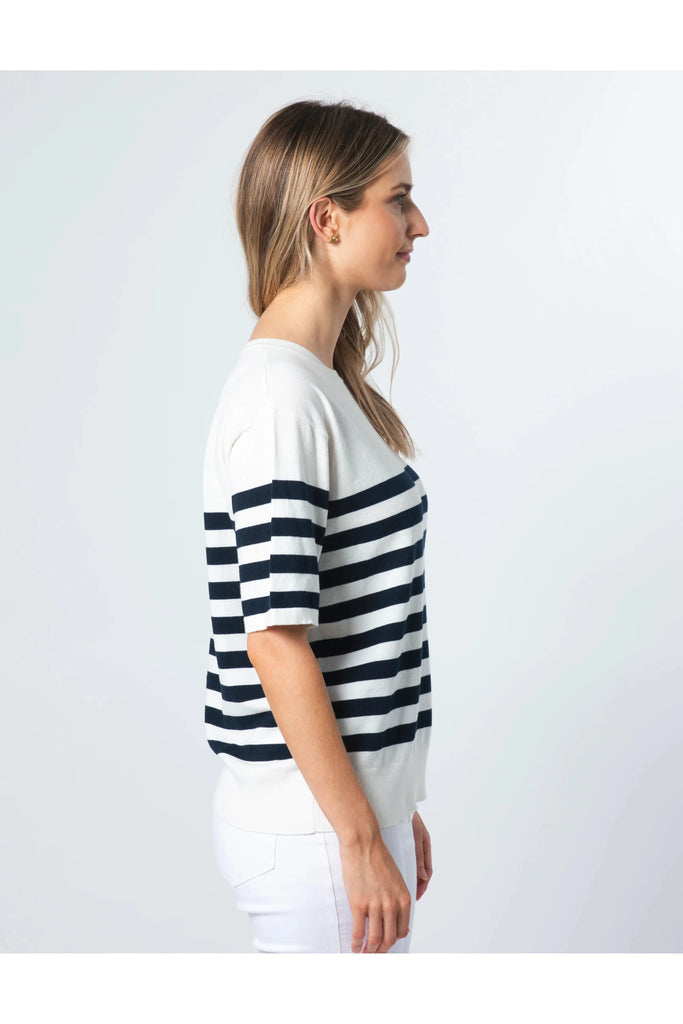 Stella and Gemma Baldwin Knit Top Navy and White Stripe