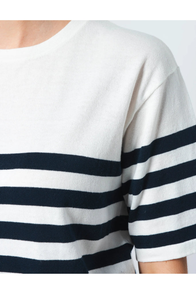 Stella and Gemma Baldwin Knit Top Navy and White Stripe