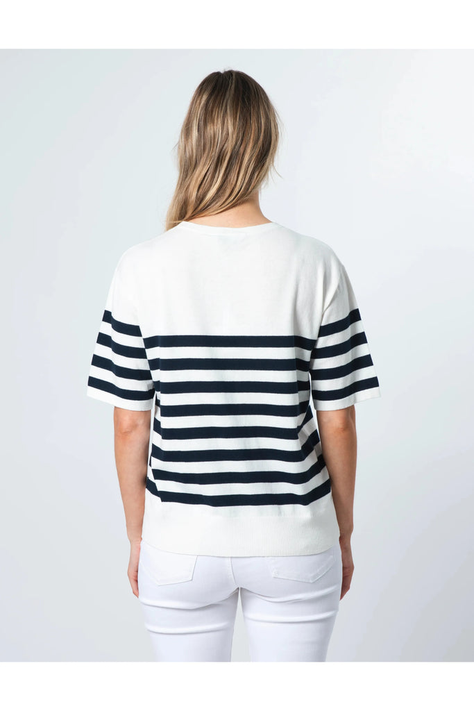 Stella and Gemma Baldwin Knit Top Navy and White Stripe