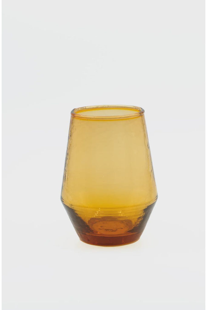 Bianca Lorenne Stemless Amber Wine Glass.  Comes in a Set of Four.