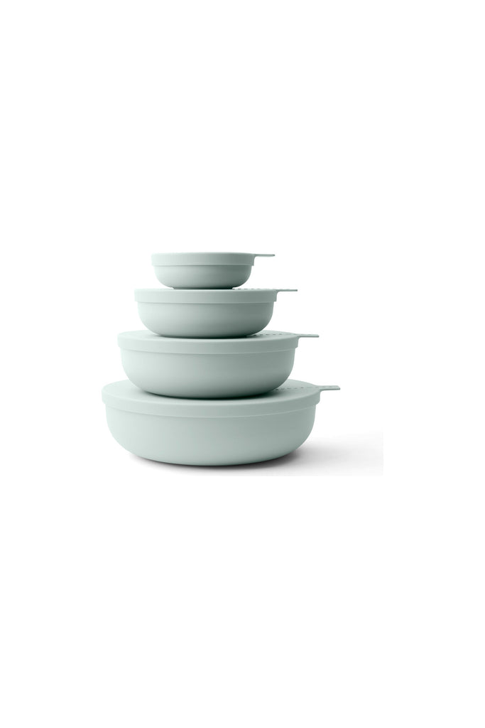 Styleware 4 Piece Nesting Bowl Collection Eucalyptus Nesting Bowls Standing in a Tower