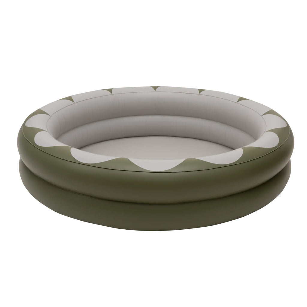 Scallop Olive Round Pool Inflatable Pools + Pool Rings + Floats & Sunday