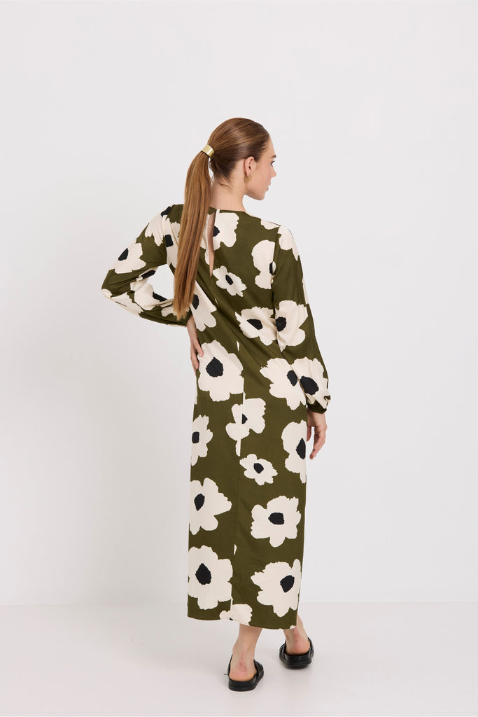 Tuesday Label Maggie Dress Olive Flower