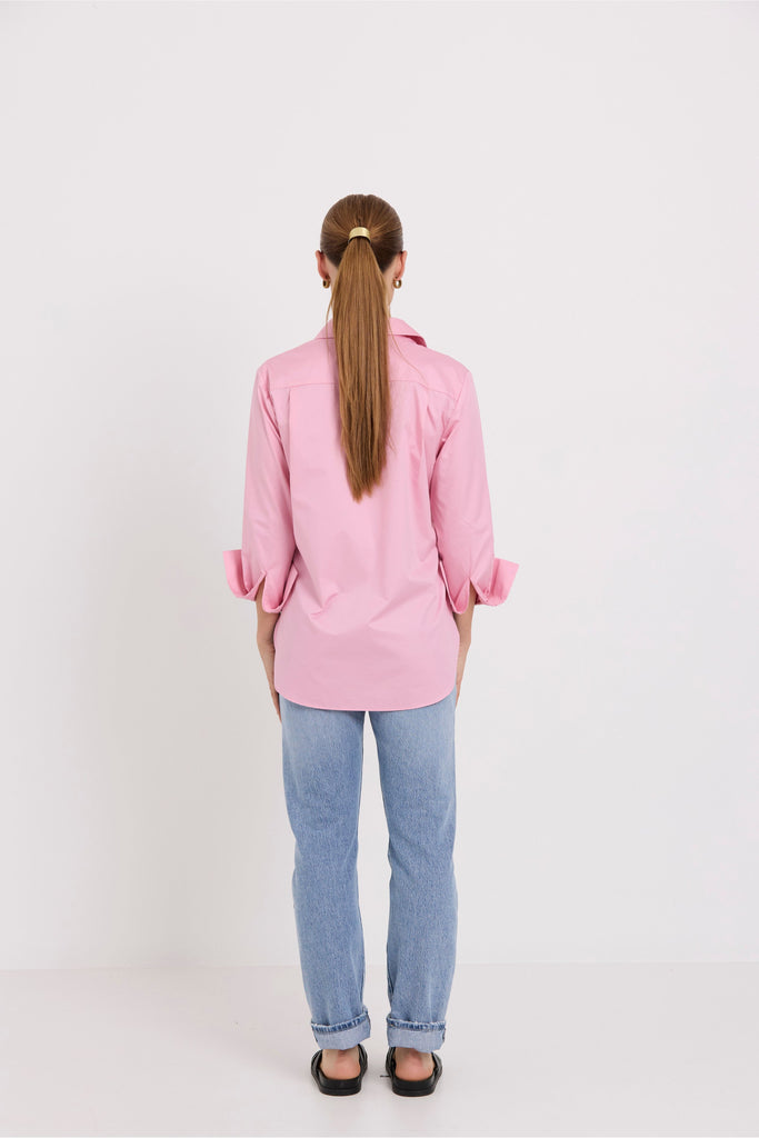 Tuesday Label George Shirt Rose Pink Cotton Poplin