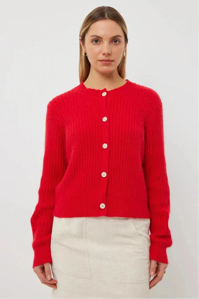 Tuesday Candy Cardi Red Mohair