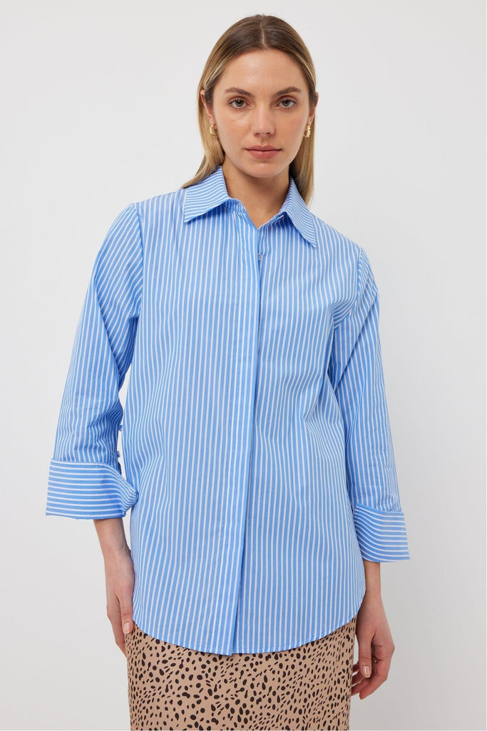 Tuesday Mark Shirt Blue Stripe