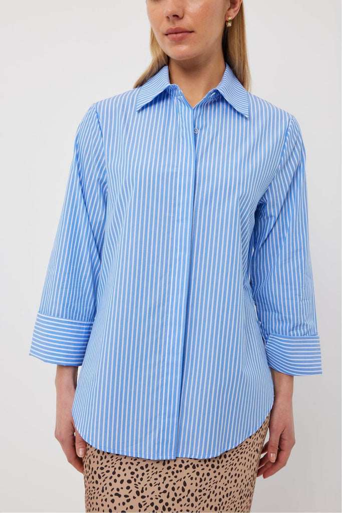 Tuesday Mark Shirt Blue Stripe