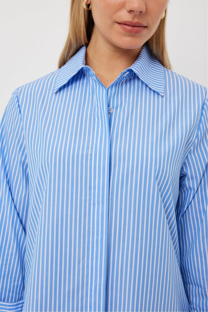 Tuesday Mark Shirt Blue Stripe