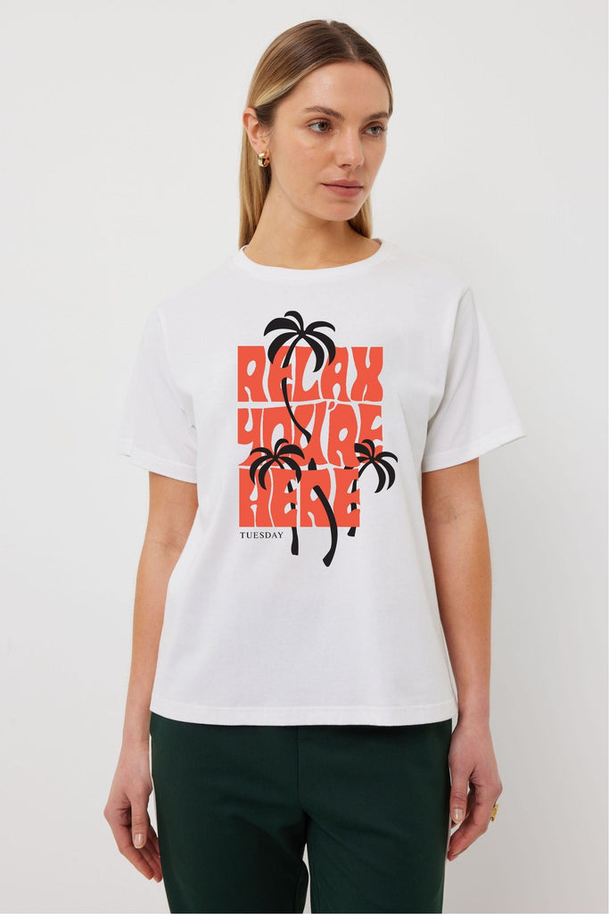 Tuesday Label Band Tee relax white
