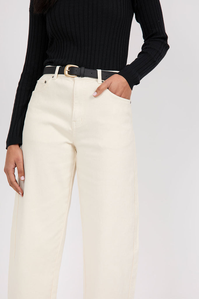 Marlow The Curve Barrel Jean Ecru