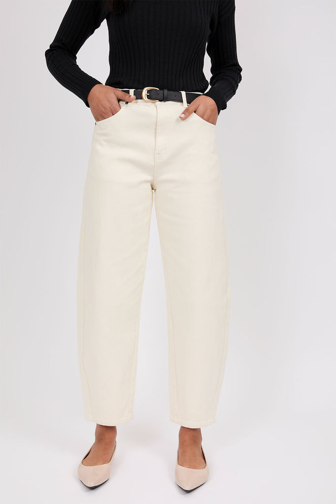 Marlow The Curve Barrel Jean Ecru