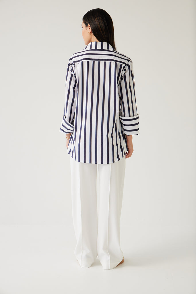 Tuesday Label Mark Shirt Navy Stripe