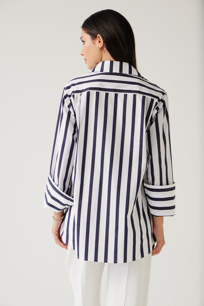 Tuesday Label Mark Shirt Navy Stripe