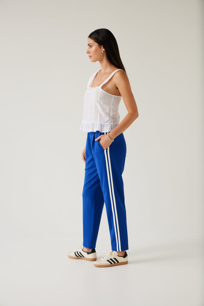 Tuesday Label Bobbie pants Blue with Double Stripe