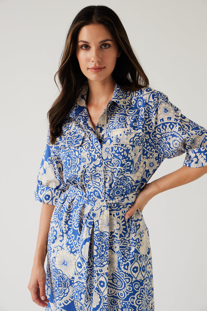 Tuesday Label Julia Dress Blue Mandala