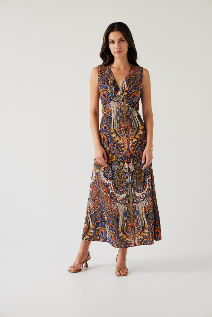 Set Dress | Dark Paisley Midi Dress 8,10,12,14 Tuesday Label