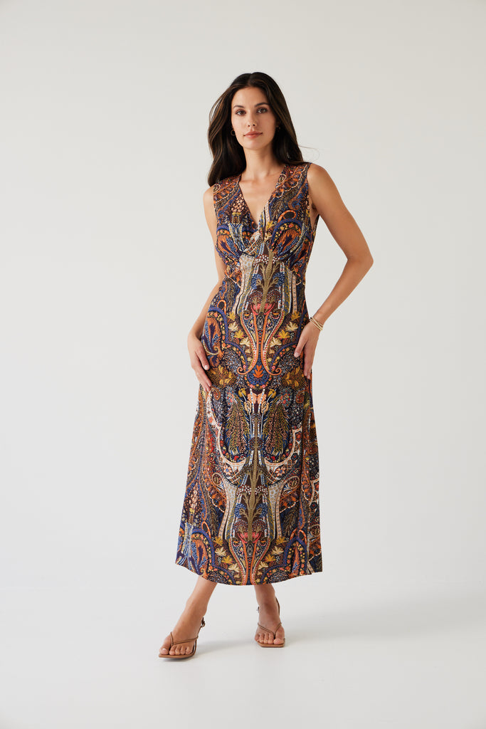 Set Dress | Dark Paisley Midi Dress 8,10,12,14 Tuesday Label