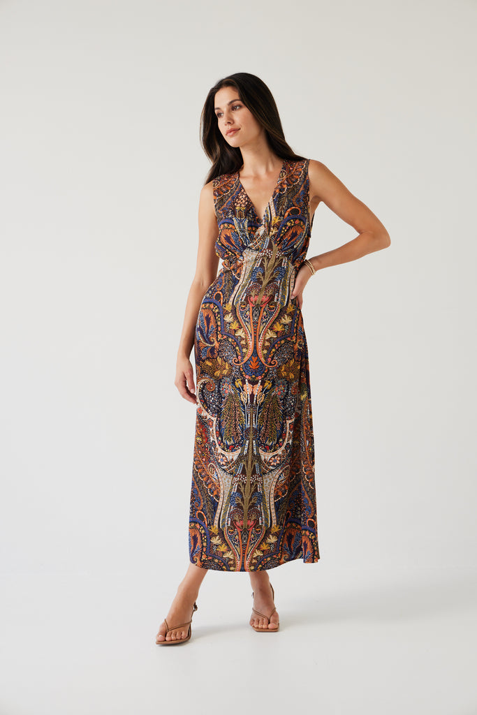 Set Dress | Dark Paisley Midi Dress 8,10,12,14 Tuesday Label