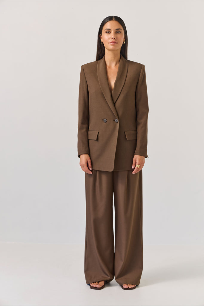 Longline Blazer | Bitter Chocolate Jackets 8,10,12,14 Tuesday Label