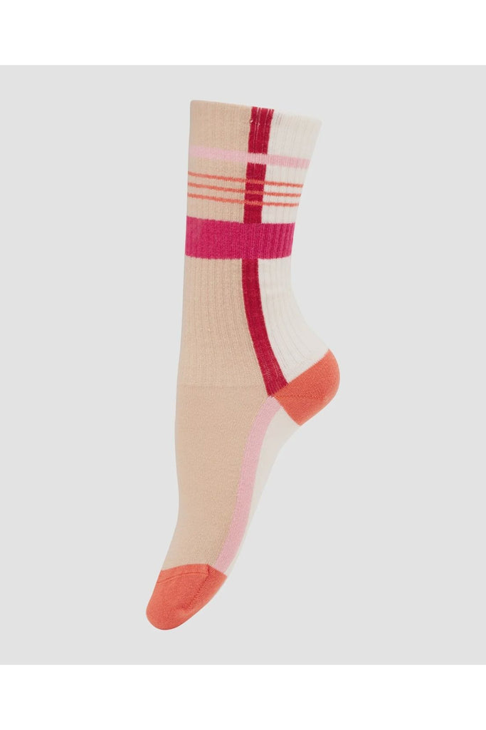 Unmade tenna Socks Red Beige and White