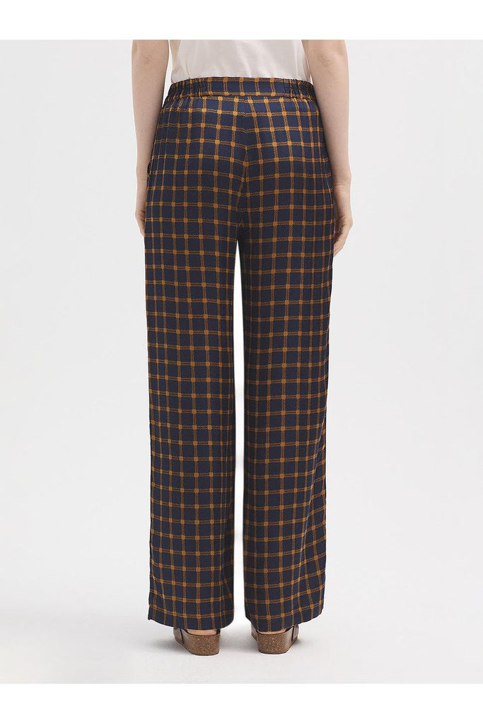 Nice Things Garden Checks Trouser Navy