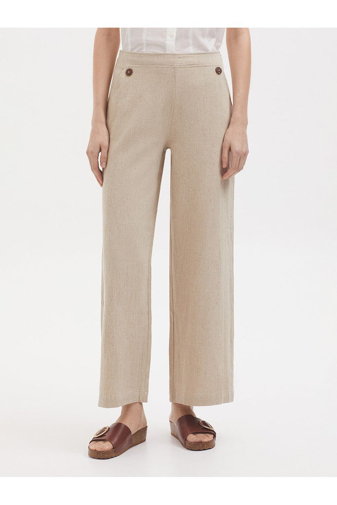 Nice Things Natural Linen Trouser in Light stone