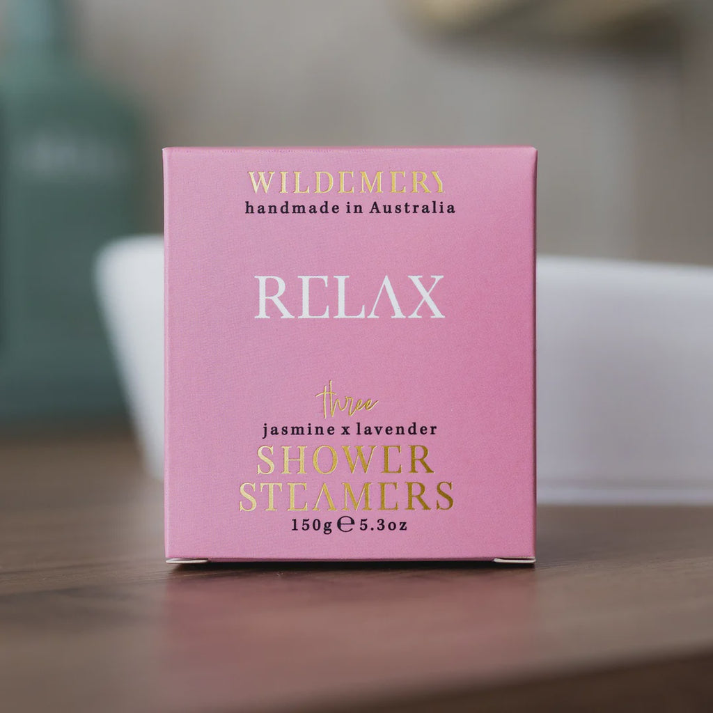 Relax Jasmine + Lavender Shower Steamer | 3 Pack Bath Treats Wild Emery