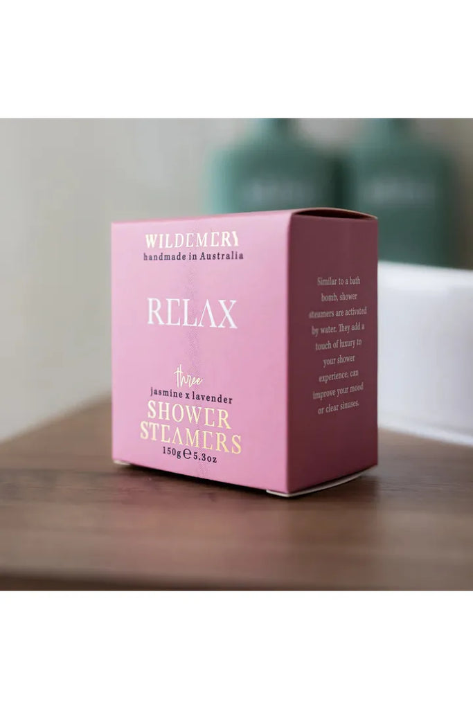 Relax Jasmine + Lavender Shower Steamer | 3 Pack Bath Treats Wild Emery