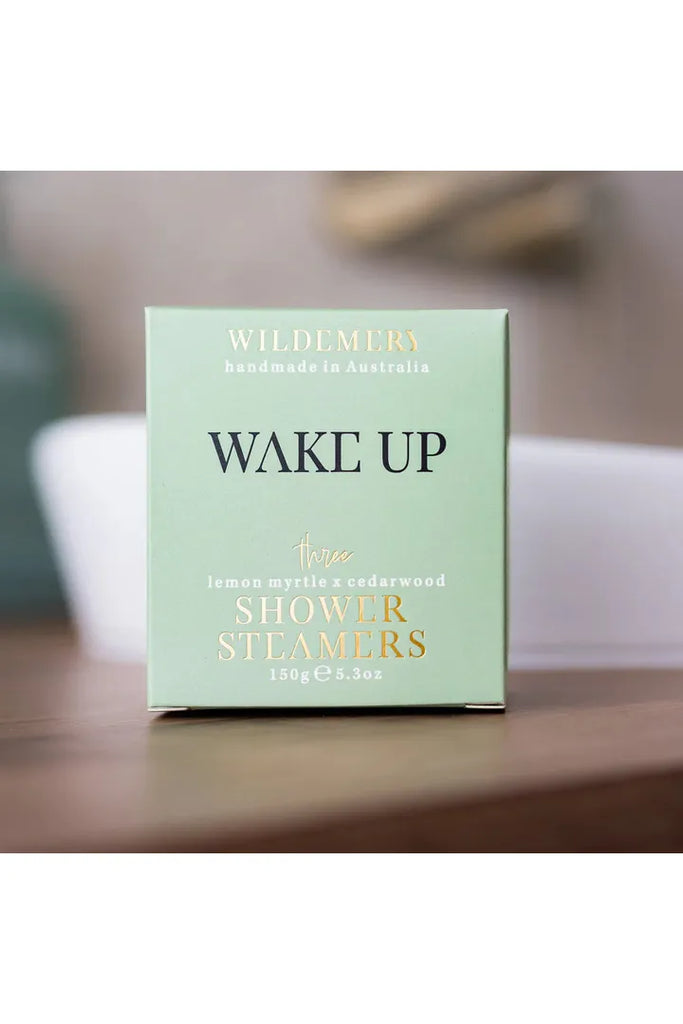 Wake Up Lemon Myrtle + Cedarwood Shower Steamer | 3 Pack Bath Treats Wild Emery