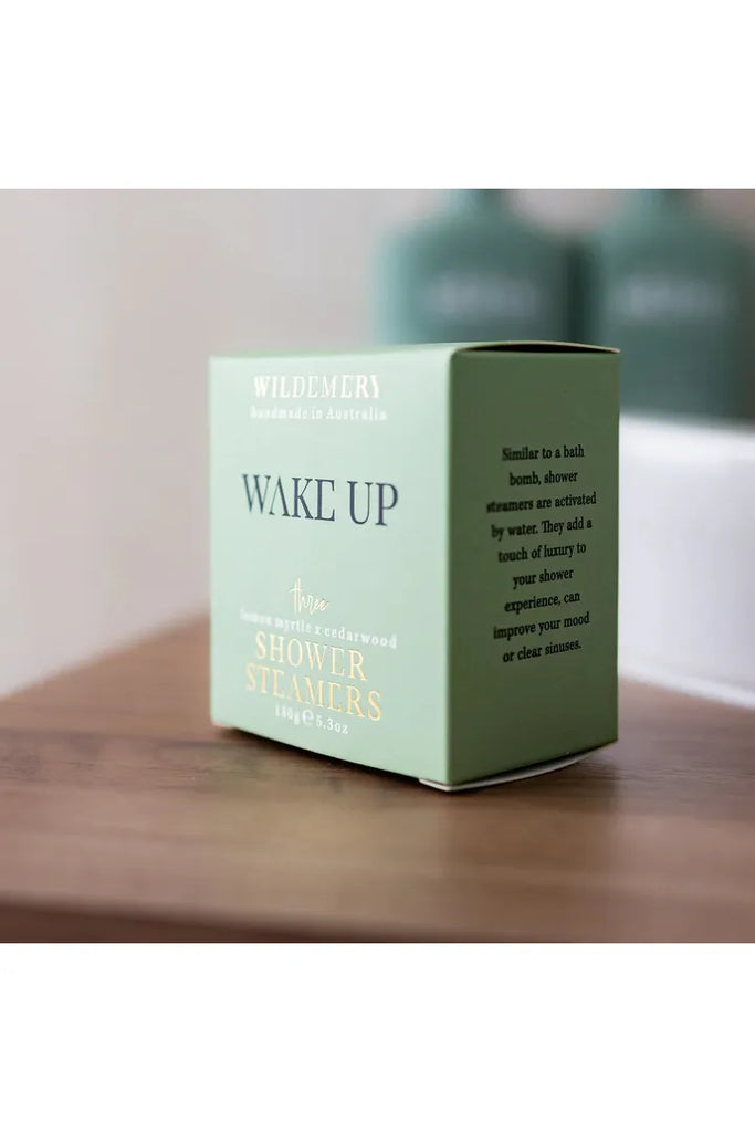 Wake Up Lemon Myrtle + Cedarwood Shower Steamer | 3 Pack Bath Treats Wild Emery