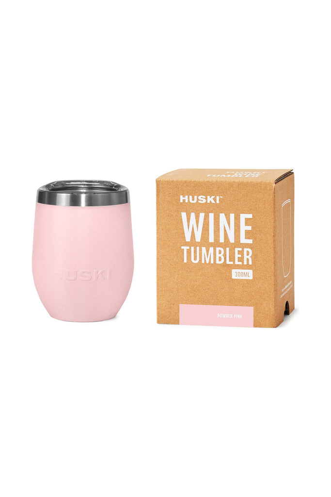 Wine Tumbler with Lid | 6 Finishes Beer + Wine Coolers + Cool Tumblers Powder Pink Huski