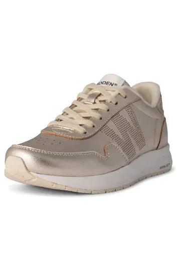 Woden Nora Sneaker Soft Natural Metallic Gold