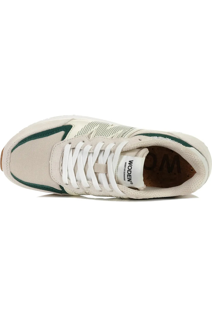 Woden Rigmor Sneaker Blanc + Deep Forest