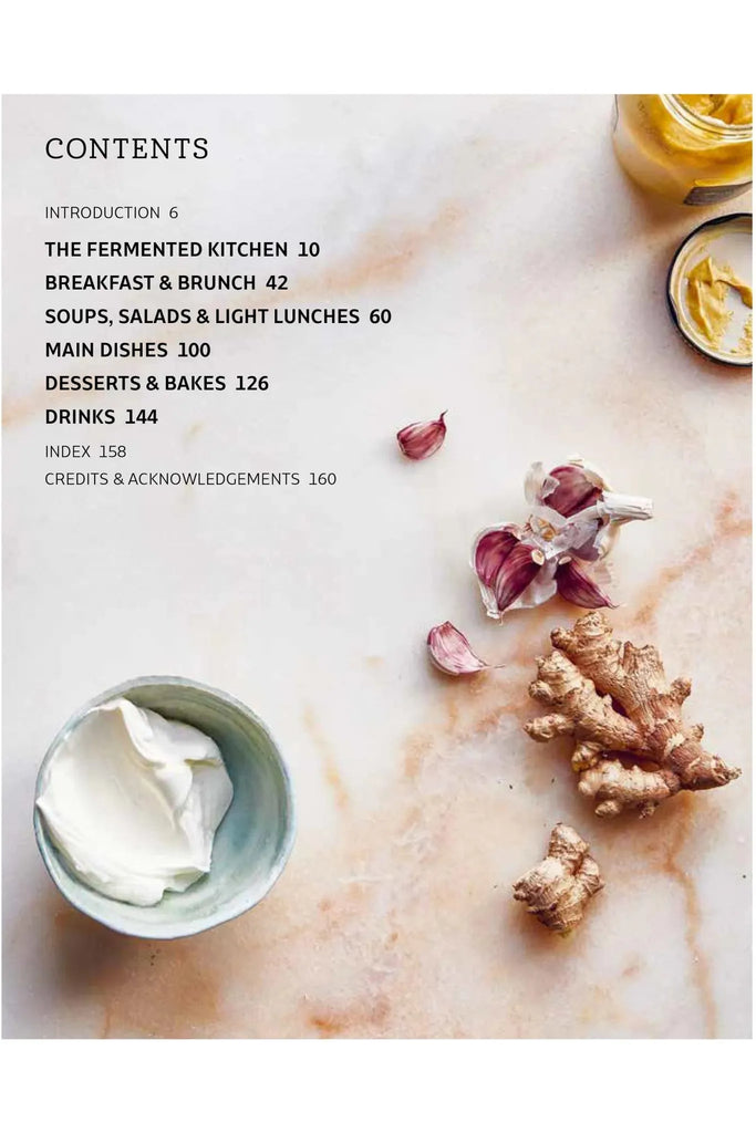 Contents Page from Fermented Foods for everyday eating published by Ryland Small Peters