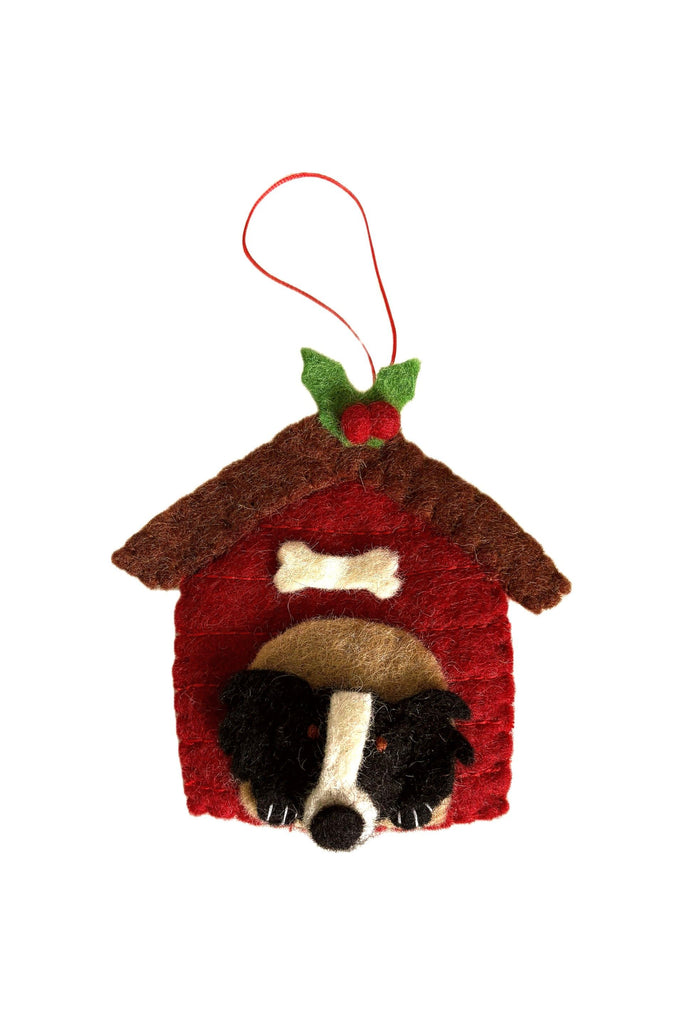 Hanging Christmas Decoration | Border Collie in Kennel Christmas Decorations Pashom International