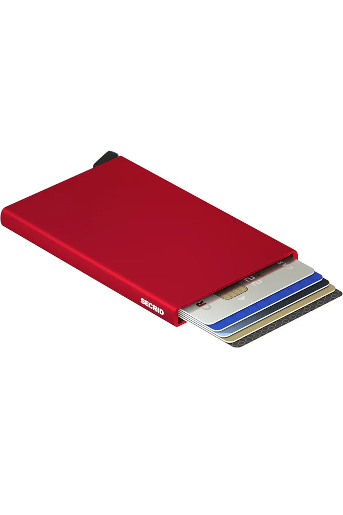 Secrid Card Protector Red  Laying Flat Cards Fanned Out