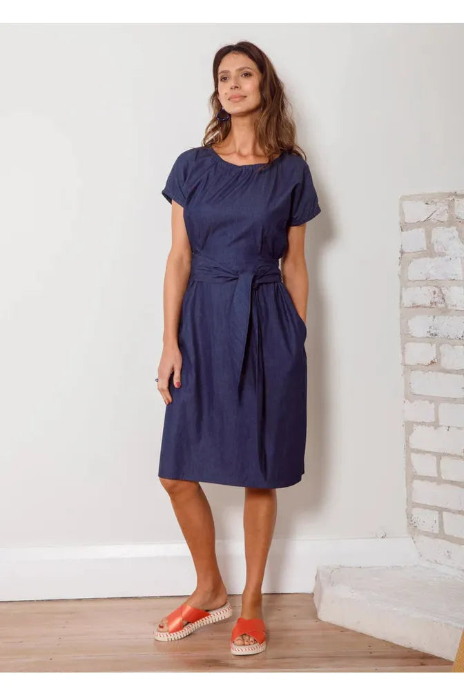 Dalston Izzy Dress Indigo Chambray Cotton