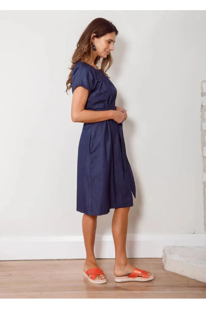 Dalston Izzy Dress Indigo Chambray Cotton