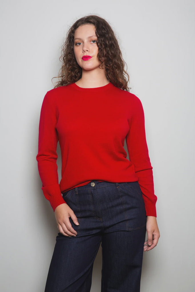 Dalston Kate Crew Sweater Fire Red