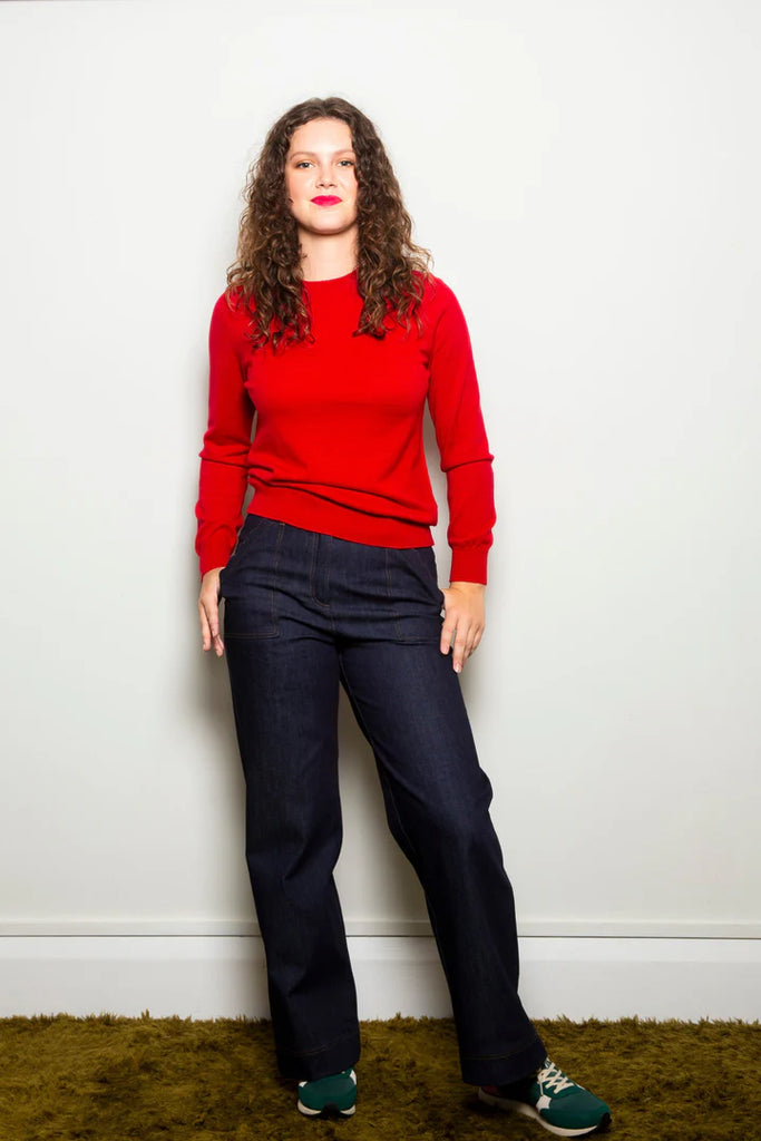 Dalston Kate Crew Sweater Fire Red