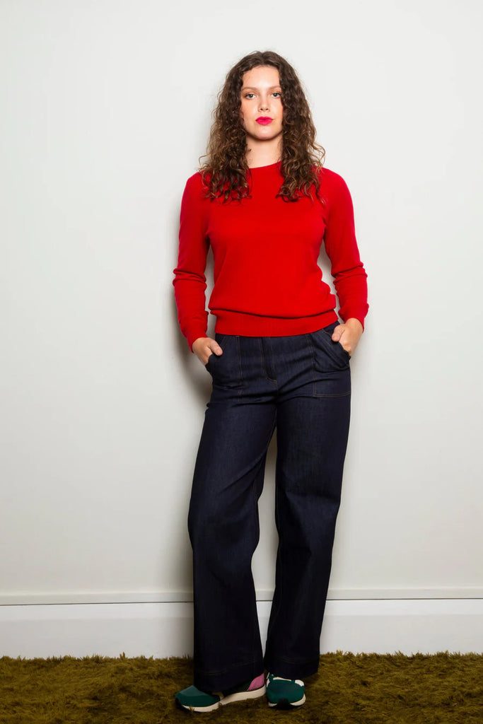 Dalston Kate Crew Sweater Fire Red