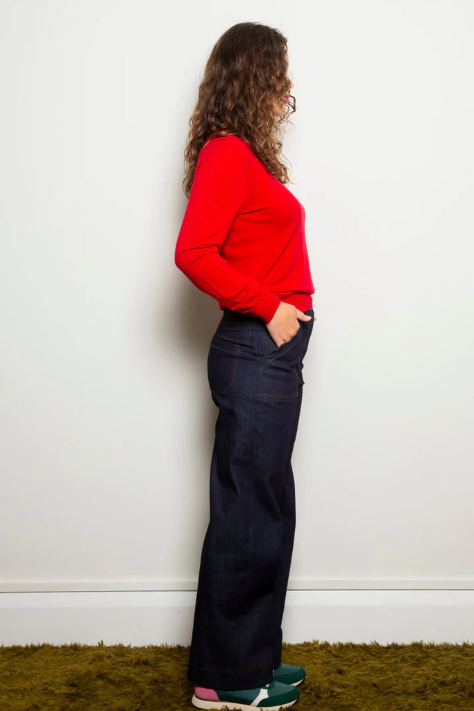 Dalston Kate Crew Sweater Fire Red