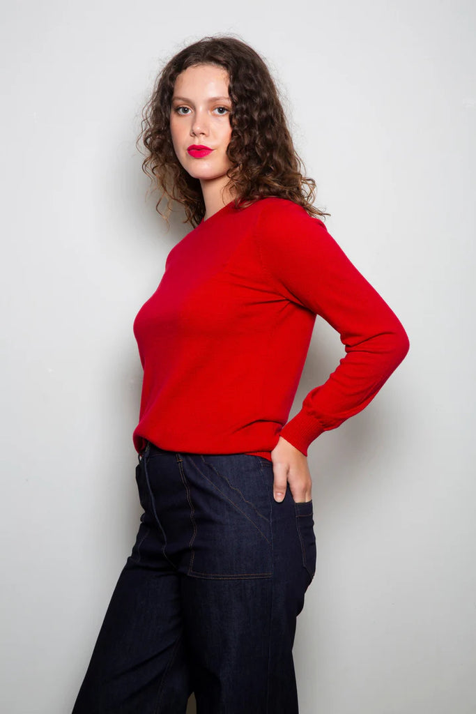 Dalston Kate Crew Sweater Fire Red