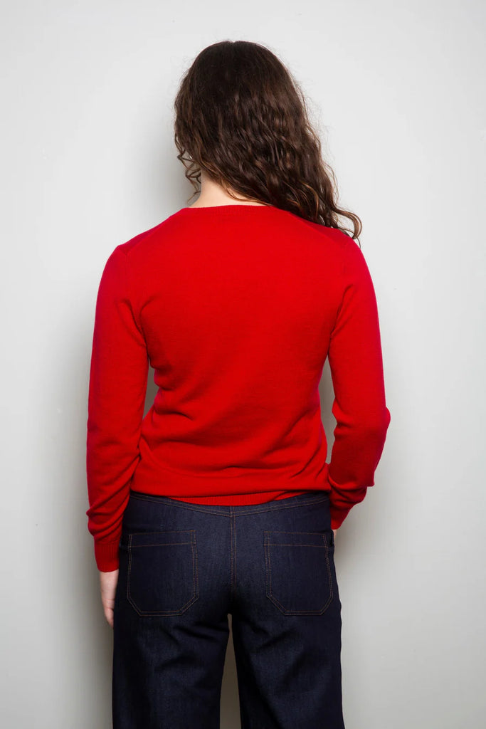 Dalston Kate Crew Sweater Fire Red
