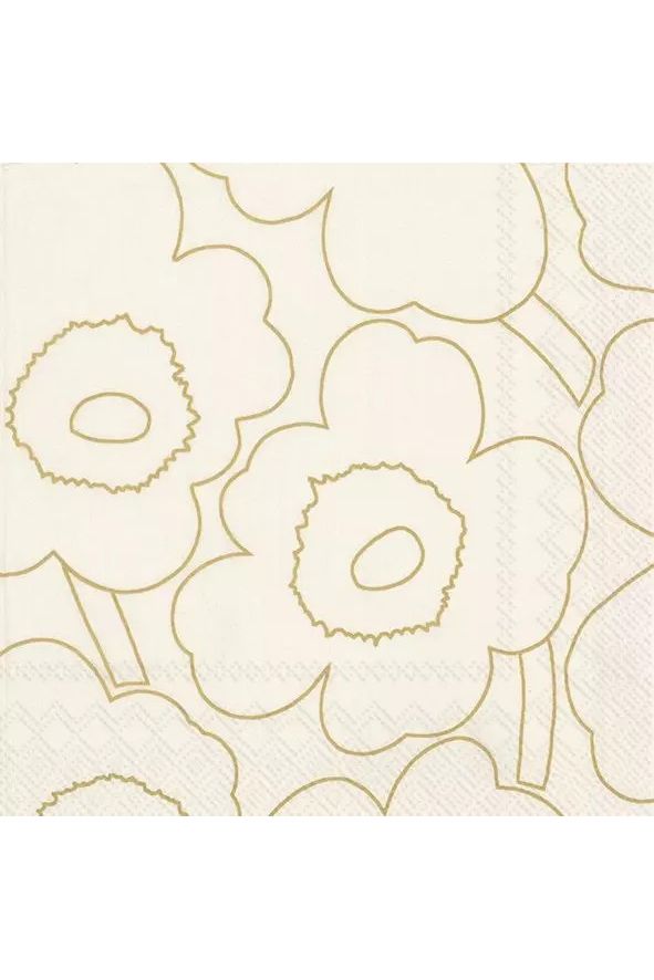 Cocktail Paper Napkin | Piirto Unikko Gold Christmas Paper Napkins IHR